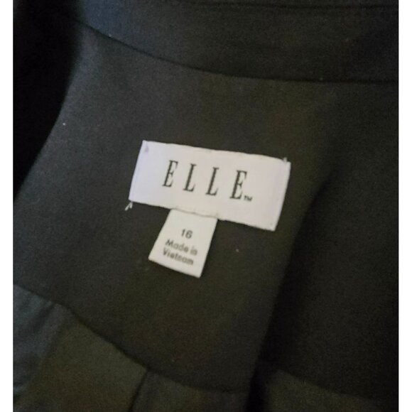 ELLE Classic Black Button Front Blazer Womens Sz 16 Jacket Long Sleeve Lined - Picture 10 of 13